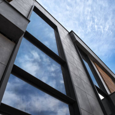 Contemporary Residential Building Exterior in the Daylight.